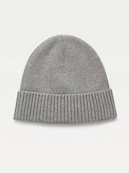 Czapki Tommy Hilfiger Pima Bawełniane Cashmere Cuffed Beanie Męskie Szare | TH324YNS