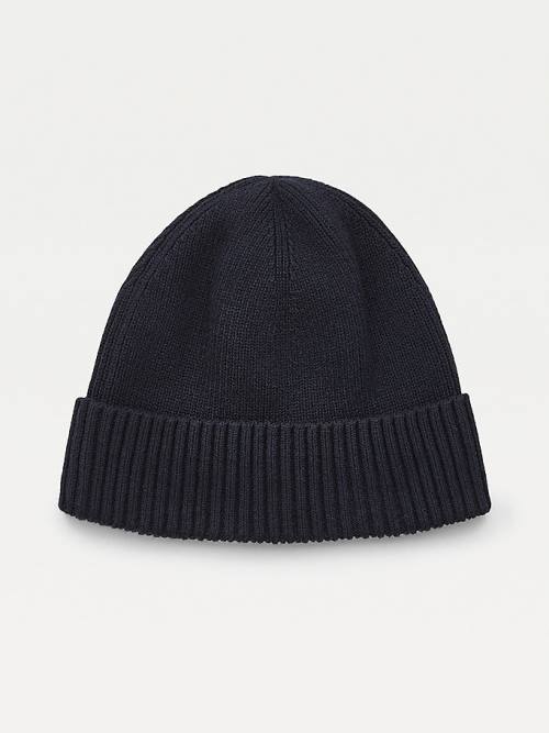 Czapki Tommy Hilfiger Pima Bawełniane Cashmere Cuffed Beanie Męskie Niebieskie | TH359NXY