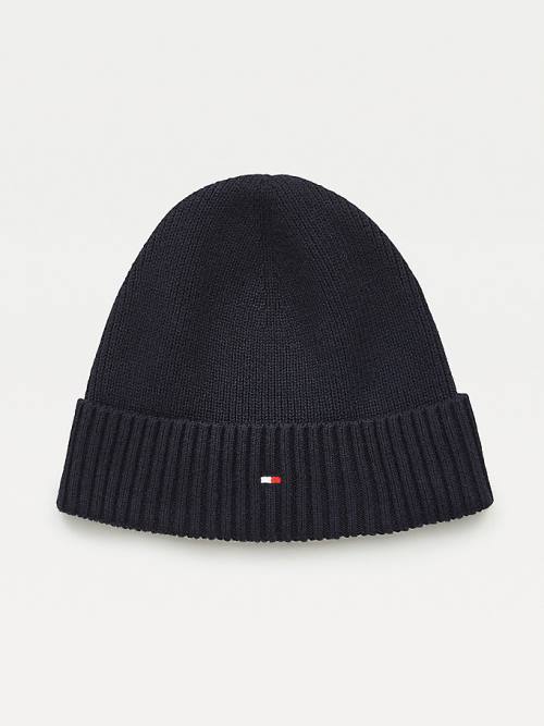 Czapki Tommy Hilfiger Pima Bawełniane Cashmere Cuffed Beanie Męskie Niebieskie | TH359NXY