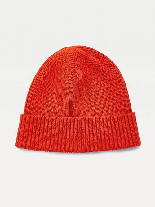 Czapki Tommy Hilfiger Pima Bawełniane Cashmere Cuffed Beanie Męskie Pomarańczowe | TH378HUP