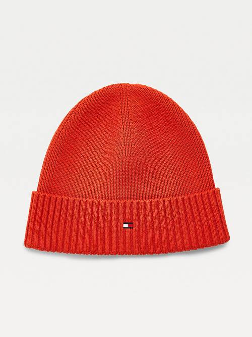 Czapki Tommy Hilfiger Pima Bawełniane Cashmere Cuffed Beanie Męskie Pomarańczowe | TH378HUP