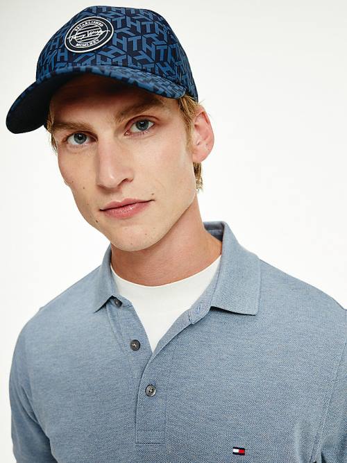 Czapki Tommy Hilfiger Recycled Signature Logo Cap Męskie Niebieskie | TH074JQN