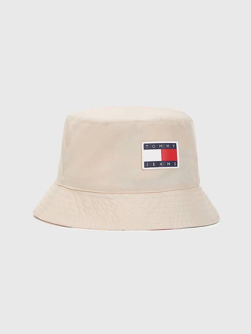 Czapki Tommy Hilfiger Reversible Travel Bucket Damskie Białe | TH146JRZ