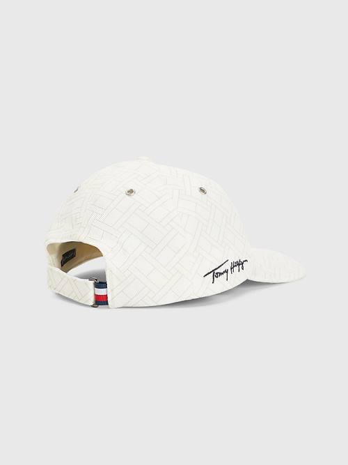 Czapki Tommy Hilfiger TH Modern Signature Embroidery Cap Męskie Białe | TH728SNL