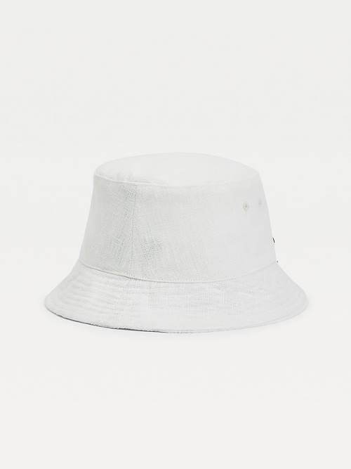 Czapki Tommy Hilfiger TOMMYXINDYA Linen Bucket Damskie Niebieskie | TH209QBC