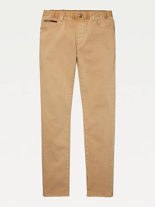 Jeansy Tommy Hilfiger Adaptive Elasticated Slim Straight Męskie Khaki | TH365RMQ