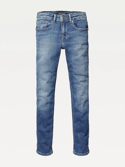 Jeansy Tommy Hilfiger Faded Skinny Chłopięce Denim | TH596BGS