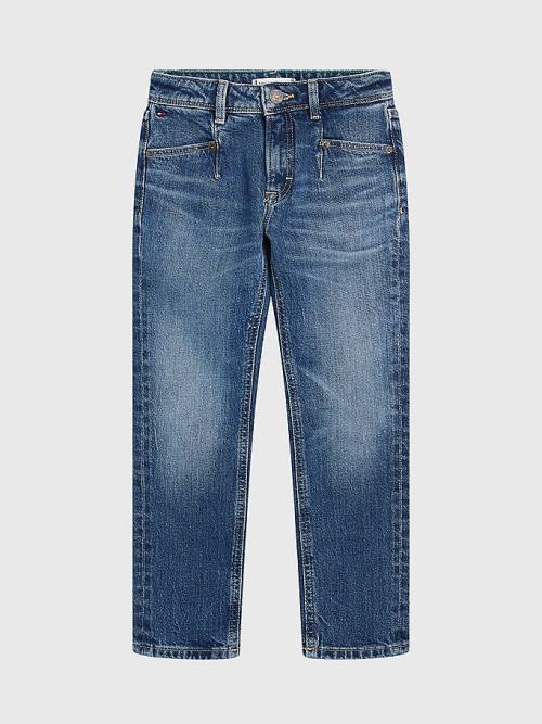 Jeansy Tommy Hilfiger Harper Straight Faded Dziewczynka Denim | TH608NBL