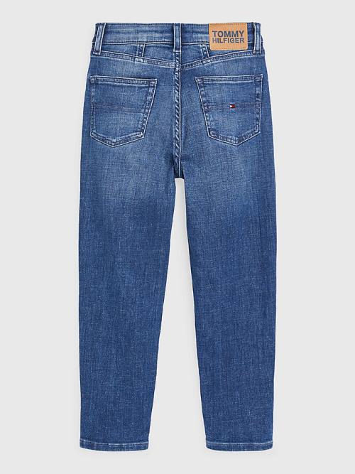 Jeansy Tommy Hilfiger High Rise Tapered Dziewczynka Denim | TH638ZXF