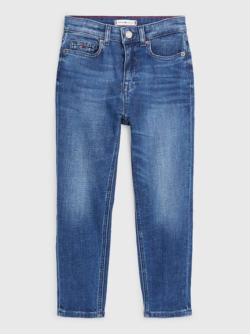 Jeansy Tommy Hilfiger High Rise Tapered Dziewczynka Denim | TH638ZXF