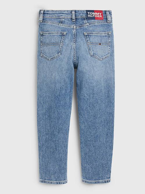 Jeansy Tommy Hilfiger High Rise Tapered Dziewczynka Denim | TH710NOR