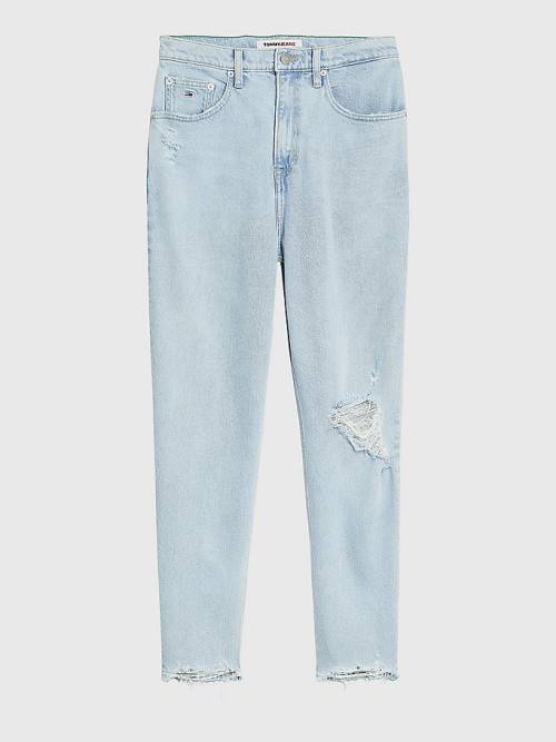 Jeansy Tommy Hilfiger Mom Ultra High Rise Tapered Distressed Damskie Denim | TH547BEP