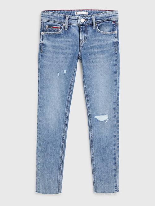 Jeansy Tommy Hilfiger Nora Distressed Dziewczynka Denim | TH053FEG