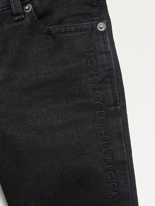 Jeansy Tommy Hilfiger Nora Skinny Faded Black Dziewczynka Denim | TH930GRM