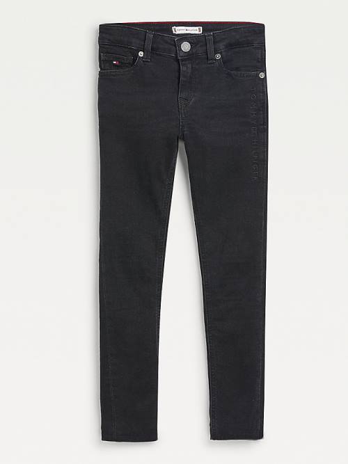 Jeansy Tommy Hilfiger Nora Skinny Faded Black Dziewczynka Denim | TH930GRM