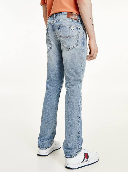 Jeansy Tommy Hilfiger Scanton Slim Fit Distressed Męskie Denim | TH564YMX