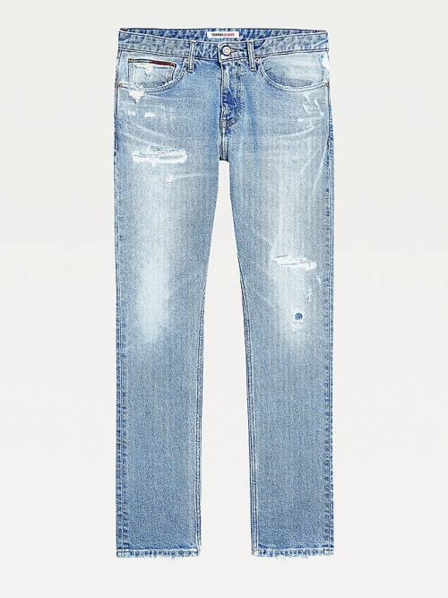 Jeansy Tommy Hilfiger Scanton Slim Fit Distressed Męskie Denim | TH564YMX