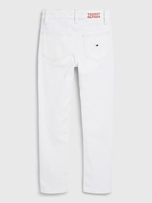 Jeansy Tommy Hilfiger Scanton Slim White Chłopięce Denim | TH457DQC