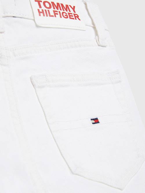 Jeansy Tommy Hilfiger Scanton Slim White Chłopięce Denim | TH457DQC