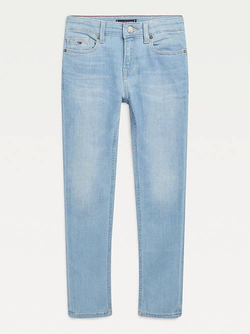 Jeansy Tommy Hilfiger Simon Skinny Faded Chłopięce Denim | TH357BYS