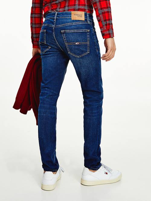 Jeansy Tommy Hilfiger Slim Fit Tapered Faded Męskie Denim | TH874BOI