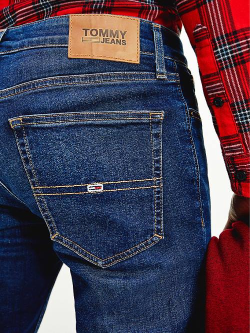 Jeansy Tommy Hilfiger Slim Fit Tapered Faded Męskie Denim | TH874BOI