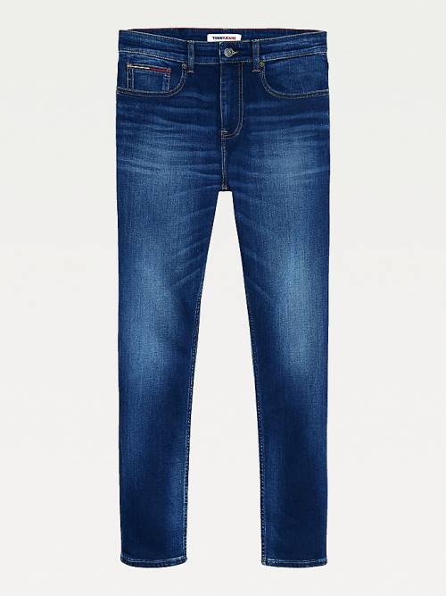 Jeansy Tommy Hilfiger Slim Fit Tapered Faded Męskie Denim | TH874BOI