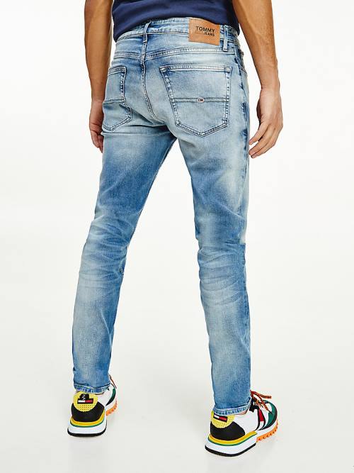 Jeansy Tommy Hilfiger Slim Fit Tapered Faded Męskie Denim | TH876DON