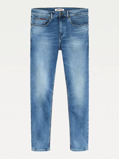 Jeansy Tommy Hilfiger Slim Fit Tapered Faded Męskie Denim | TH876DON