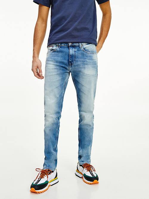 Jeansy Tommy Hilfiger Slim Fit Tapered Faded Męskie Denim | TH876DON