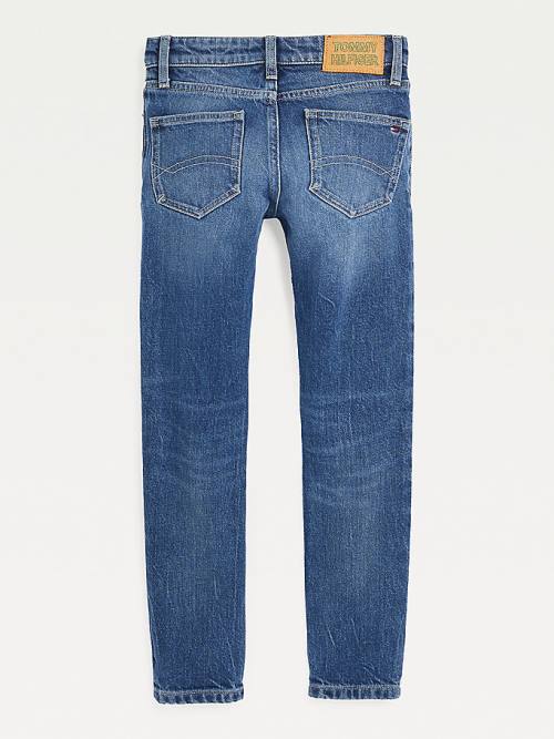 Jeansy Tommy Hilfiger Spencer Slim Faded Recycled Chłopięce Denim | TH186BLR