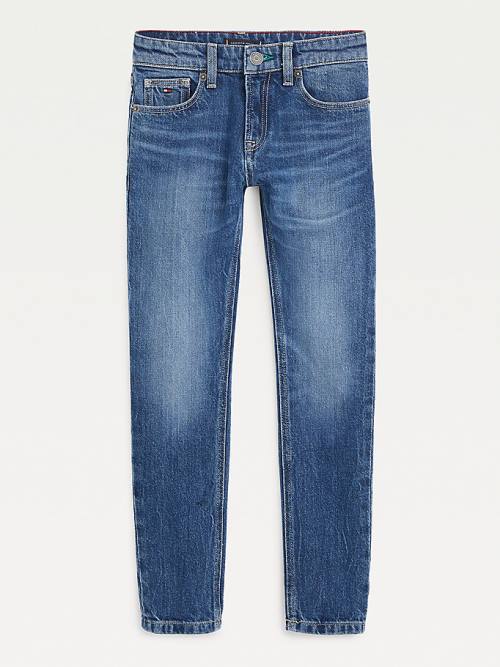 Jeansy Tommy Hilfiger Spencer Slim Faded Recycled Chłopięce Denim | TH186BLR