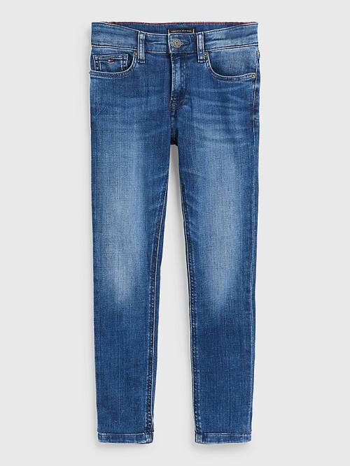 Jeansy Tommy Hilfiger Spencer Slim Tapered Faded Chłopięce Denim | TH940XTF