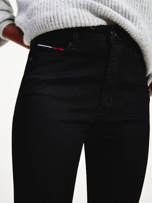 Jeansy Tommy Hilfiger Sylvia High Rise Super Skinny Black Damskie Denim | TH963OGW