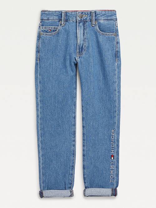 Jeansy Tommy Hilfiger TH Modern Straight Logo Chłopięce Denim | TH618NWT