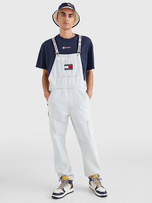 Jeansy Tommy Hilfiger Tommy Badge Dungarees Męskie Denim | TH093BVE