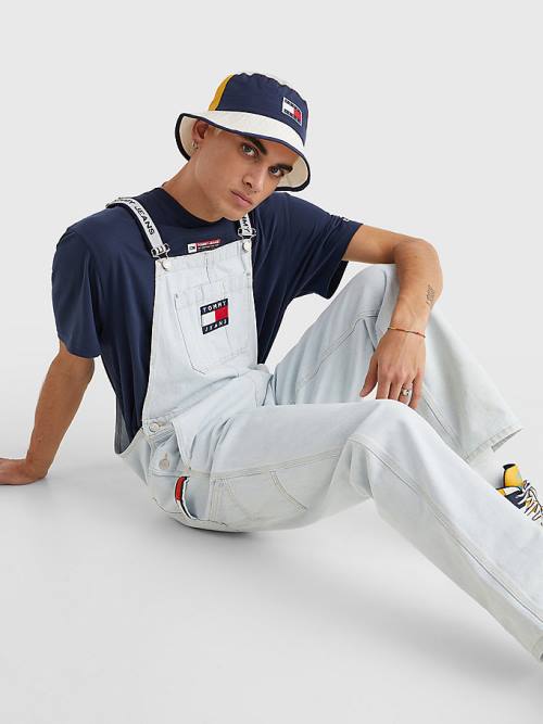 Jeansy Tommy Hilfiger Tommy Badge Dungarees Męskie Denim | TH093BVE