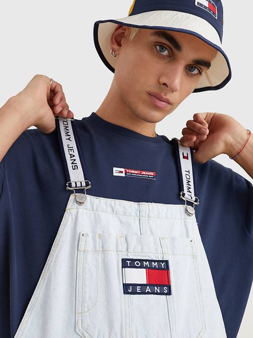 Jeansy Tommy Hilfiger Tommy Badge Dungarees Męskie Denim | TH093BVE