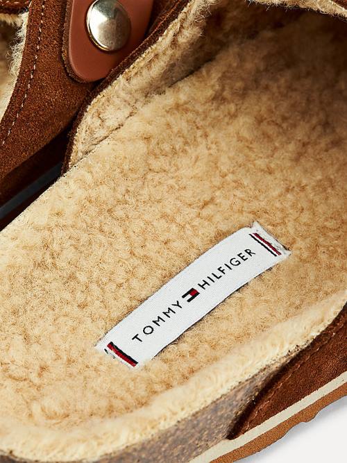 Kapcie Tommy Hilfiger Monogram Closed Metalowym Mules Damskie Brązowe | TH291CUI