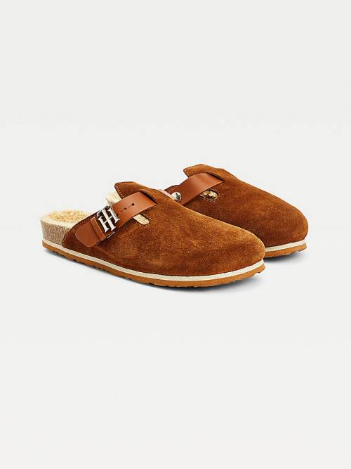 Kapcie Tommy Hilfiger Monogram Closed Metalowym Mules Damskie Brązowe | TH291CUI