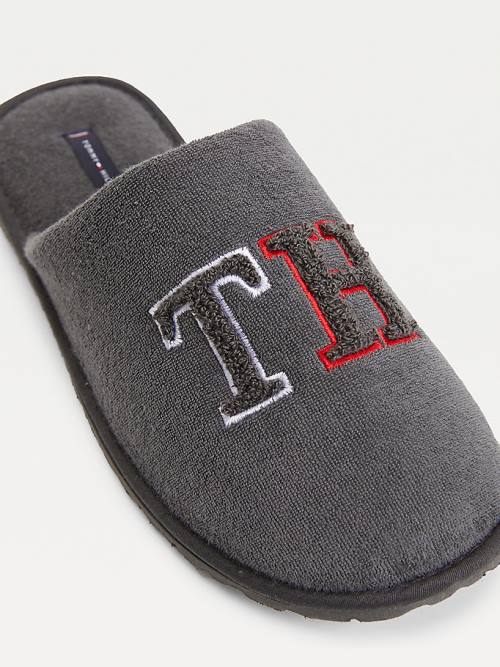 Kapcie Tommy Hilfiger Monogram Home Męskie Szare | TH389YIZ