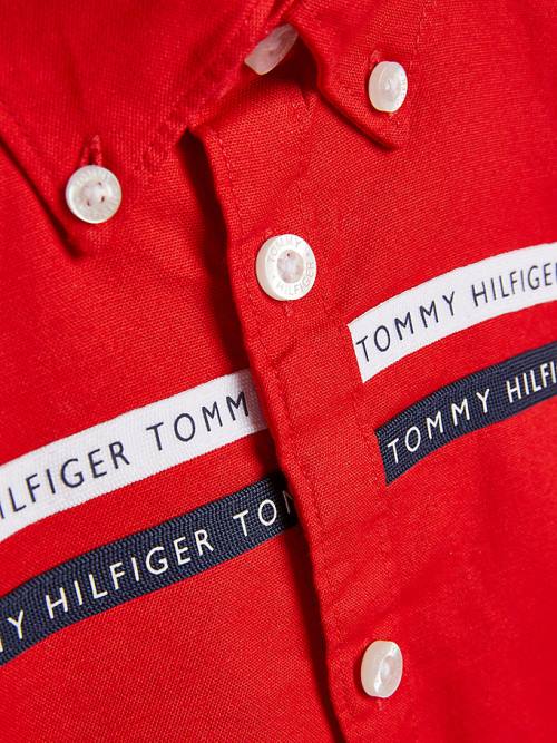 Koszule Tommy Hilfiger Logo Tape Oxford Chłopięce Czerwone | TH185BCA