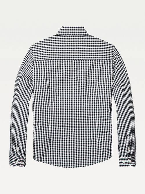 Koszule Tommy Hilfiger Long Sleeve Gingham Chłopięce Niebieskie | TH319ZWB