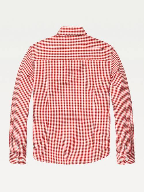 Koszule Tommy Hilfiger Long Sleeve Gingham Chłopięce Czerwone | TH493FGC