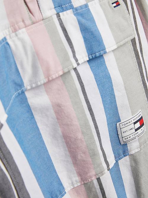 Koszule Tommy Hilfiger Pull-On Zakapturzony Stripe Chłopięce Białe | TH381XOR