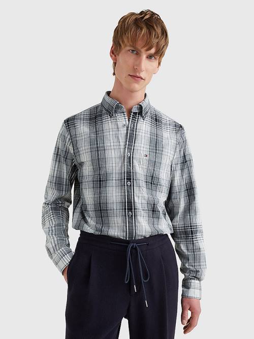 Koszule Tommy Hilfiger Shadow Check Relaxed Fit Męskie Szare | TH514QXB