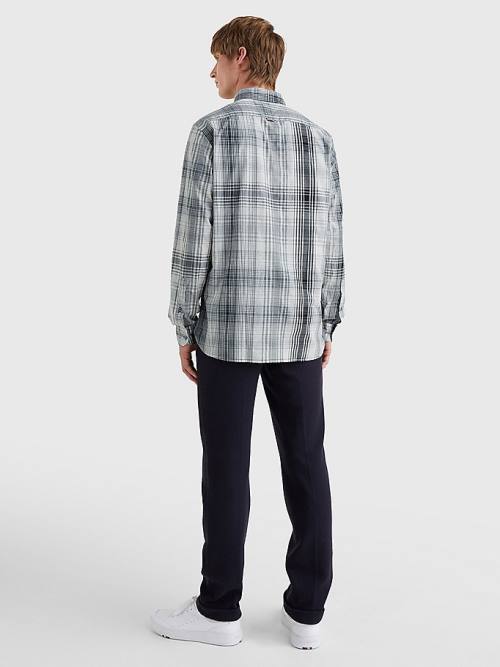 Koszule Tommy Hilfiger Shadow Check Relaxed Fit Męskie Szare | TH514QXB