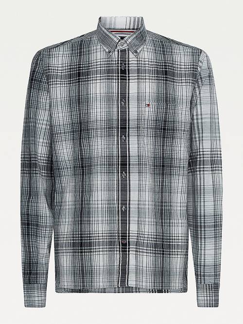 Koszule Tommy Hilfiger Shadow Check Relaxed Fit Męskie Szare | TH514QXB