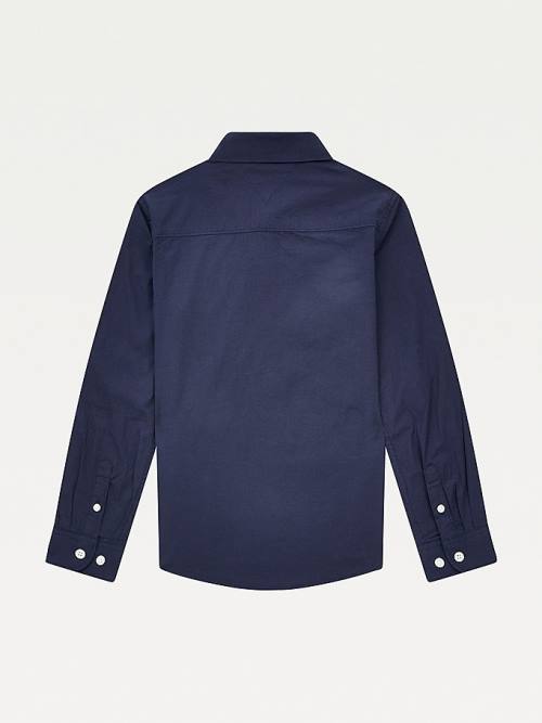 Koszule Tommy Hilfiger Stretch Bawełniane Poplin Chłopięce Niebieskie | TH821AQX