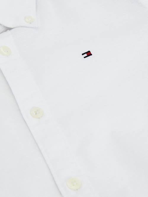 Koszule Tommy Hilfiger Stretch Oxford Bawełniane Chłopięce Białe | TH634JDS